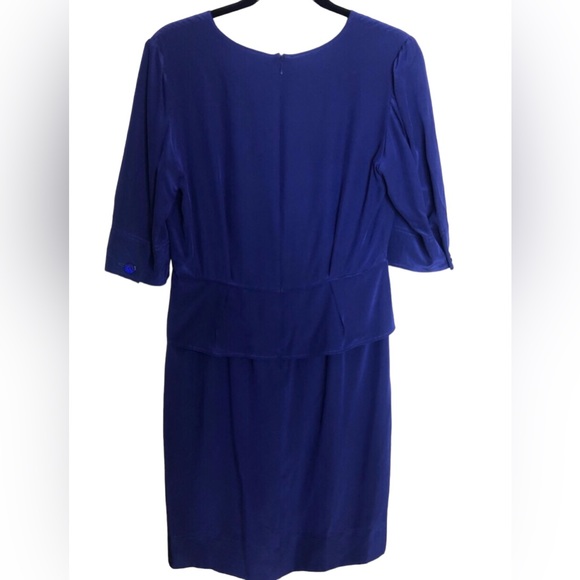 Stella McCartney Royal Blue 100% Silk Short Sleeve Mini Dress Size 42 IT/ US 8 - Picture 8 of 12